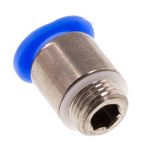 6mm x M 8 x 0.75 Messing/POM Insteekfitting buitendraad Binnenzeskant Compact Ontwerp NBR [5 Stuks]