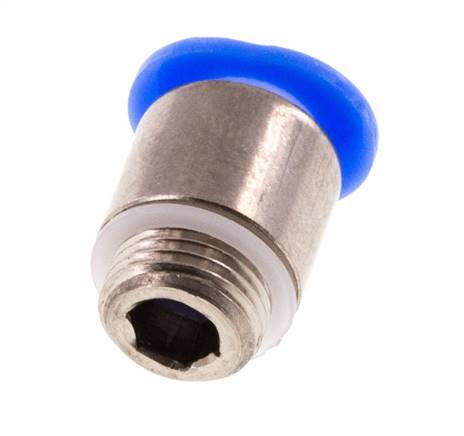 6mm x M 8 x 0.75 Messing/POM Insteekfitting buitendraad Binnenzeskant Compact Ontwerp NBR [5 Stuks]