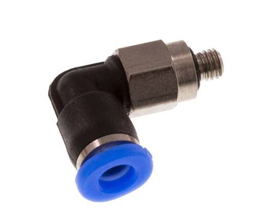 3mm x M 3 90 graden L-verbinding Staal/PBT Insteekfitting Buitendraad Kort Draaibaar Compact Ontwerp NBR [2 Stuks]