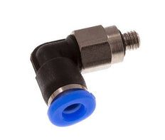 3mm x M 3 90 graden L-verbinding Staal/PBT Insteekfitting Buitendraad Kort Draaibaar Compact Ontwerp NBR [2 Stuks]