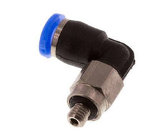 3mm x M 3 90 graden L-verbinding Staal/PBT Insteekfitting Buitendraad Kort Draaibaar Compact Ontwerp NBR [2 Stuks]