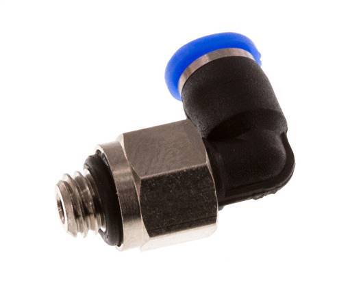 3mm x M 5 90 graden L-verbinding Messing/PBT Insteekfitting Buitendraad Kort Draaibaar Compact Ontwerp NBR [2 Stuks]