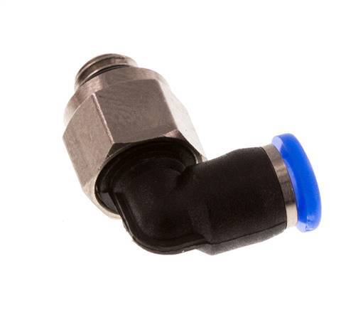 3mm x M 5 90 graden L-verbinding Messing/PBT Insteekfitting Buitendraad Kort Draaibaar Compact Ontwerp NBR [2 Stuks]