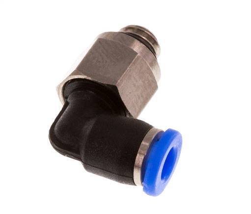 3mm x M 5 90 graden L-verbinding Messing/PBT Insteekfitting Buitendraad Kort Draaibaar Compact Ontwerp NBR [2 Stuks]
