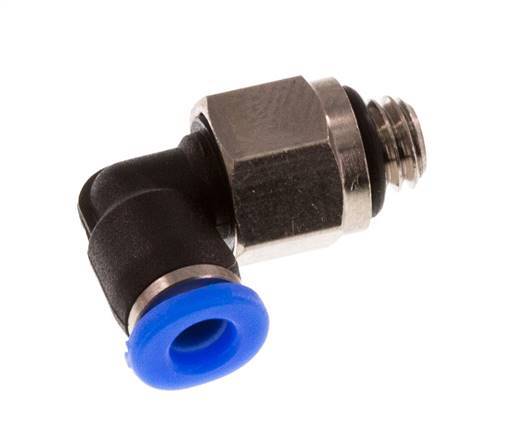 3mm x M 5 90 graden L-verbinding Messing/PBT Insteekfitting Buitendraad Kort Draaibaar Compact Ontwerp NBR [2 Stuks]