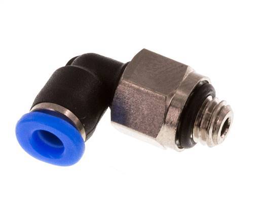 3mm x M 5 90 graden L-verbinding Messing/PBT Insteekfitting Buitendraad Kort Draaibaar Compact Ontwerp NBR [2 Stuks]