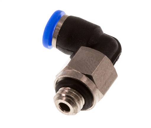 3mm x M 5 90 graden L-verbinding Messing/PBT Insteekfitting Buitendraad Kort Draaibaar Compact Ontwerp NBR [2 Stuks]