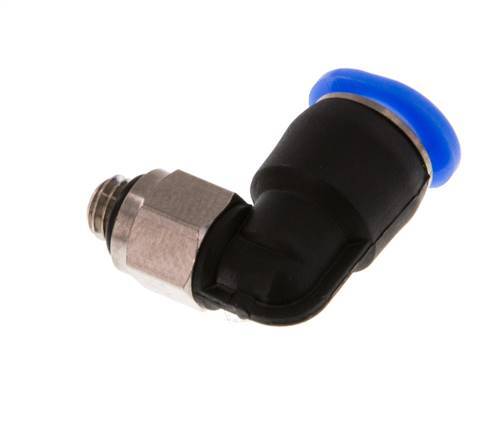 6mm x M 5 90 graden L-verbinding Messing/PBT Insteekfitting Buitendraad Kort Draaibaar Compact Ontwerp NBR [2 Stuks]