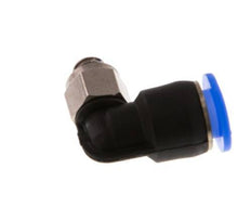 6mm x M 5 90 graden L-verbinding Messing/PBT Insteekfitting Buitendraad Kort Draaibaar Compact Ontwerp NBR [2 Stuks]