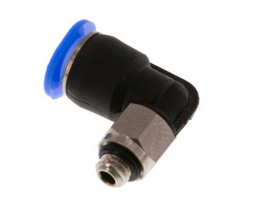 6mm x M 5 90 graden L-verbinding Messing/PBT Insteekfitting Buitendraad Kort Draaibaar Compact Ontwerp NBR [2 Stuks]