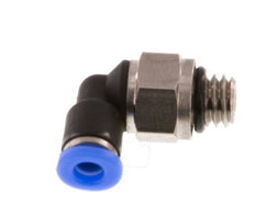 3mm x M 6 90 graden L-verbinding Messing/PBT Insteekfitting Buitendraad Kort Draaibaar Compact Ontwerp NBR [2 Stuks]