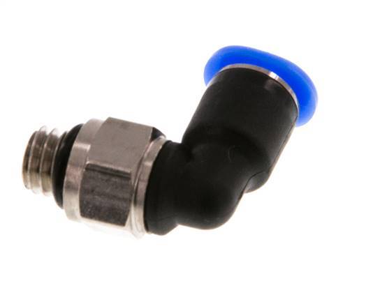 4mm x M 6 90 graden L-verbinding Messing/PBT Insteekfitting Buitendraad Kort Draaibaar Compact Ontwerp NBR [2 Stuks]