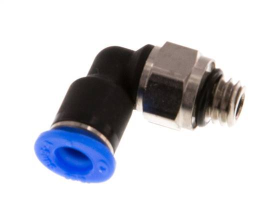 4mm x M 6 90 graden L-verbinding Messing/PBT Insteekfitting Buitendraad Kort Draaibaar Compact Ontwerp NBR [2 Stuks]