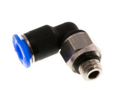 4mm x M 6 90 graden L-verbinding Messing/PBT Insteekfitting Buitendraad Kort Draaibaar Compact Ontwerp NBR [2 Stuks]