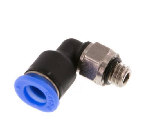 6mm x M 6 90 graden L-verbinding Messing/PBT Insteekfitting Buitendraad Kort Draaibaar Compact Ontwerp NBR [2 Stuks]