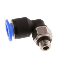 6mm x M 6 90 graden L-verbinding Messing/PBT Insteekfitting Buitendraad Kort Draaibaar Compact Ontwerp NBR [2 Stuks]