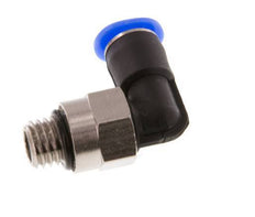 4mm x M 7 90 graden L-verbinding Messing/PBT Insteekfitting Buitendraad Kort Draaibaar Compact Ontwerp NBR [2 Stuks]