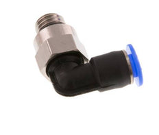4mm x M 7 90 graden L-verbinding Messing/PBT Insteekfitting Buitendraad Kort Draaibaar Compact Ontwerp NBR [2 Stuks]