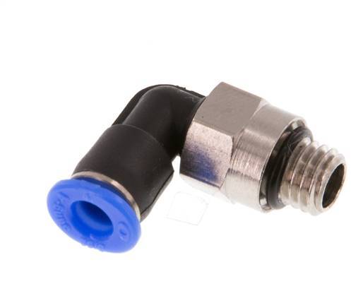 4mm x M 7 90 graden L-verbinding Messing/PBT Insteekfitting Buitendraad Kort Draaibaar Compact Ontwerp NBR [2 Stuks]