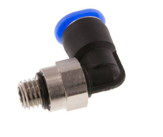 6mm x M 7 90 graden L-verbinding Messing/PBT Insteekfitting Buitendraad Kort Draaibaar Compact Ontwerp NBR [2 Stuks]