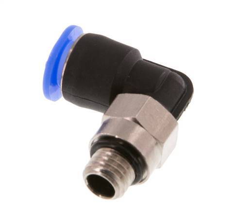 6mm x M 7 90 graden L-verbinding Messing/PBT Insteekfitting Buitendraad Kort Draaibaar Compact Ontwerp NBR [2 Stuks]