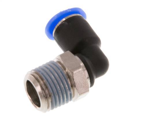 4mm x R1/8'' 90deg Elbow Push-in Fitting with Male Threads Brass/PBT NBR Short Sleeve Rotatable Compact Design [2 Pieces]