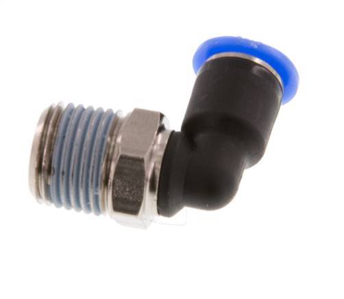 4mm x R1/8'' 90deg Elbow Push-in Fitting with Male Threads Brass/PBT NBR Short Sleeve Rotatable Compact Design [2 Pieces]