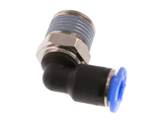 4mm x R1/8'' 90deg Elbow Push-in Fitting with Male Threads Brass/PBT NBR Short Sleeve Rotatable Compact Design [2 Pieces]