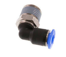 4mm x R1/8'' 90deg Elbow Push-in Fitting with Male Threads Brass/PBT NBR Short Sleeve Rotatable Compact Design [2 Pieces]