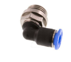 4mm x G1/8'' 90 graden L-verbinding Messing/PBT Insteekfitting Buitendraad Kort Draaibaar Compact Ontwerp NBR [2 Stuks]