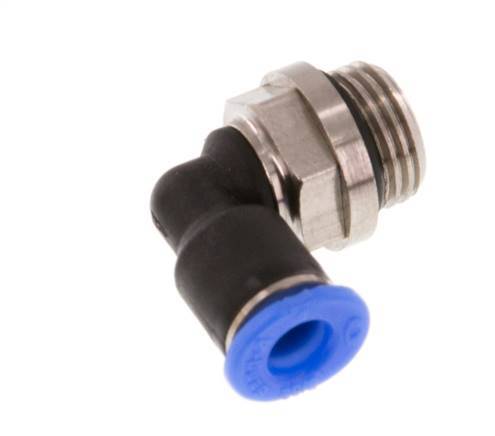 4mm x G1/8'' 90 graden L-verbinding Messing/PBT Insteekfitting Buitendraad Kort Draaibaar Compact Ontwerp NBR [2 Stuks]
