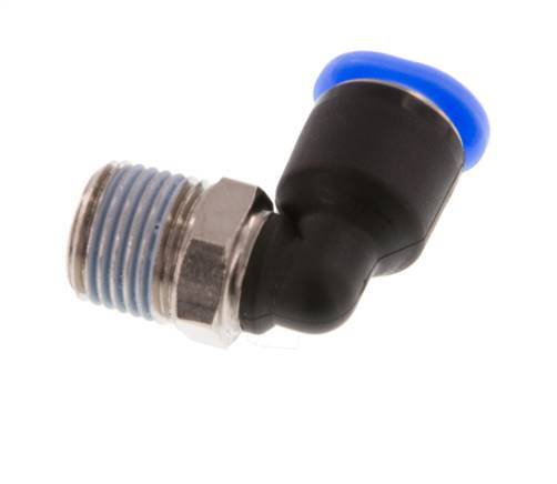 6mm x R1/8'' 90 graden L-verbinding Messing/PBT Insteekfitting Buitendraad Kort Draaibaar Compact Ontwerp NBR [2 Stuks]