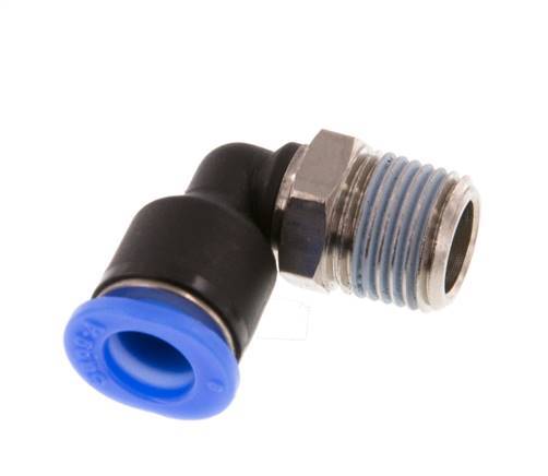 6mm x R1/8'' 90 graden L-verbinding Messing/PBT Insteekfitting Buitendraad Kort Draaibaar Compact Ontwerp NBR [2 Stuks]