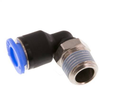 6mm x R1/8'' 90 graden L-verbinding Messing/PBT Insteekfitting Buitendraad Kort Draaibaar Compact Ontwerp NBR [2 Stuks]
