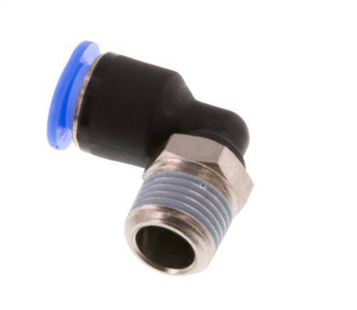 6mm x R1/8'' 90 graden L-verbinding Messing/PBT Insteekfitting Buitendraad Kort Draaibaar Compact Ontwerp NBR [2 Stuks]