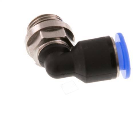 6mm x G1/8'' 90deg Elbow Push-in Fitting with Male Threads Brass/PBT NBR Short Sleeve Rotatable Compact Design [2 Pieces]