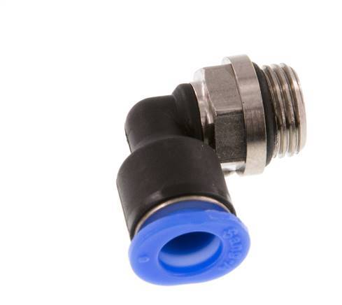 6mm x G1/8'' 90 graden L-verbinding Messing/PBT Insteekfitting Buitendraad Kort Draaibaar Compact Ontwerp NBR [2 Stuks]