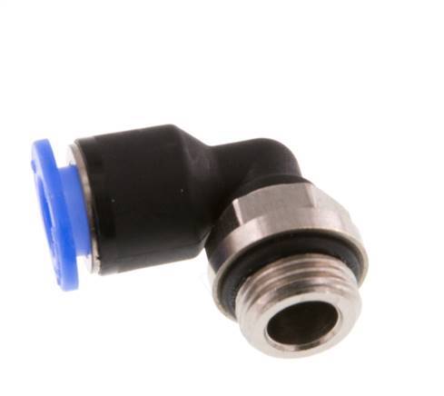 6mm x G1/8'' 90 graden L-verbinding Messing/PBT Insteekfitting Buitendraad Kort Draaibaar Compact Ontwerp NBR [2 Stuks]