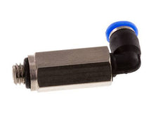 3mm x M 5 90 graden L-verbinding Messing/PBT Insteekfitting Buitendraad Lange Huls Draaibaar Compact Ontwerp NBR [2 Stuks]