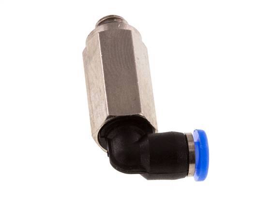 3mm x M 5 90 graden L-verbinding Messing/PBT Insteekfitting Buitendraad Lange Huls Draaibaar Compact Ontwerp NBR [2 Stuks]