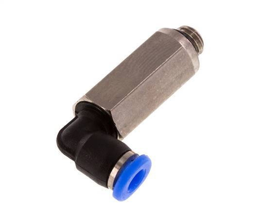 3mm x M 5 90 graden L-verbinding Messing/PBT Insteekfitting Buitendraad Lange Huls Draaibaar Compact Ontwerp NBR [2 Stuks]