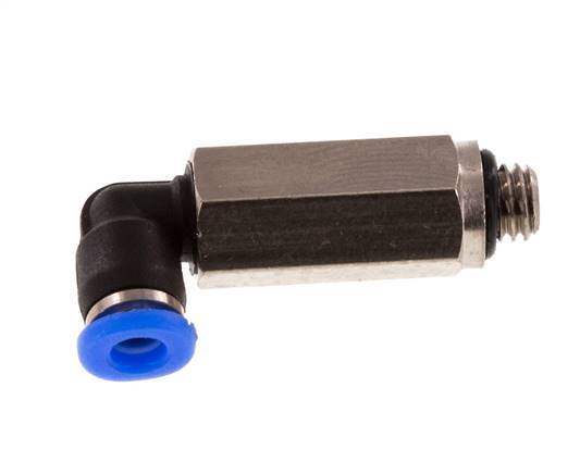 3mm x M 5 90 graden L-verbinding Messing/PBT Insteekfitting Buitendraad Lange Huls Draaibaar Compact Ontwerp NBR [2 Stuks]