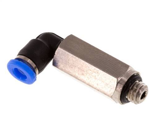 3mm x M 5 90 graden L-verbinding Messing/PBT Insteekfitting Buitendraad Lange Huls Draaibaar Compact Ontwerp NBR [2 Stuks]