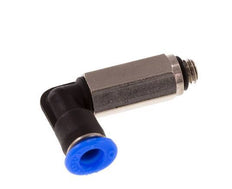 4mm x M 5 90 graden L-verbinding Messing/PBT Insteekfitting Buitendraad Lange Huls Draaibaar Compact Ontwerp NBR [2 Stuks]