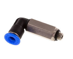 4mm x M 5 90 graden L-verbinding Messing/PBT Insteekfitting Buitendraad Lange Huls Draaibaar Compact Ontwerp NBR [2 Stuks]