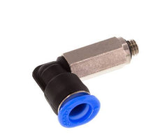 6mm x M 5 90 graden L-verbinding Messing/PBT Insteekfitting Buitendraad Lange Huls Draaibaar Compact Ontwerp NBR [2 Stuks]