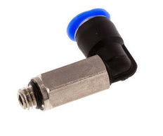 6mm x M 6 90 graden L-verbinding Messing/PBT Insteekfitting Buitendraad Lange Huls Draaibaar Compact Ontwerp NBR [2 Stuks]