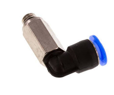 6mm x M 6 90 graden L-verbinding Messing/PBT Insteekfitting Buitendraad Lange Huls Draaibaar Compact Ontwerp NBR [2 Stuks]
