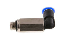 4mm x M 7 90 graden L-verbinding Messing/PBT Insteekfitting Buitendraad Lange Huls Draaibaar Compact Ontwerp NBR [2 Stuks]