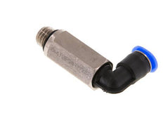4mm x M 7 90 graden L-verbinding Messing/PBT Insteekfitting Buitendraad Lange Huls Draaibaar Compact Ontwerp NBR [2 Stuks]